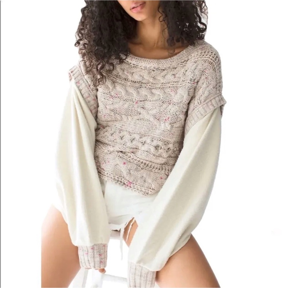 Free People Honey Cable Pullover Sweater